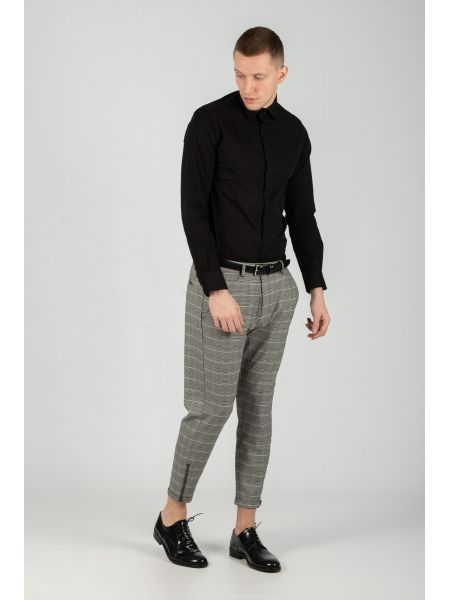 GABBA trouser chino PISA PETIT CHECK P4649 grey GABBA - 7