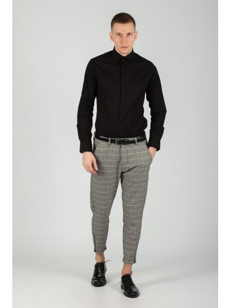 GABBA trouser chino PISA PETIT CHECK P4649 grey GABBA - 4