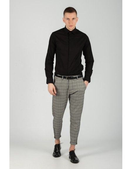 GABBA trouser chino PISA PETIT CHECK P4649 grey GABBA - 4