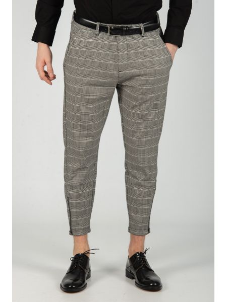 GABBA trouser chino PISA PETIT CHECK P4649 grey GABBA - 2