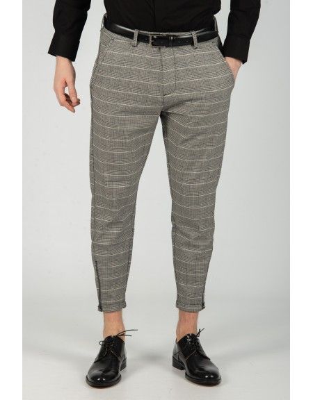 GABBA trouser chino PISA PETIT CHECK P4649 grey GABBA - 2