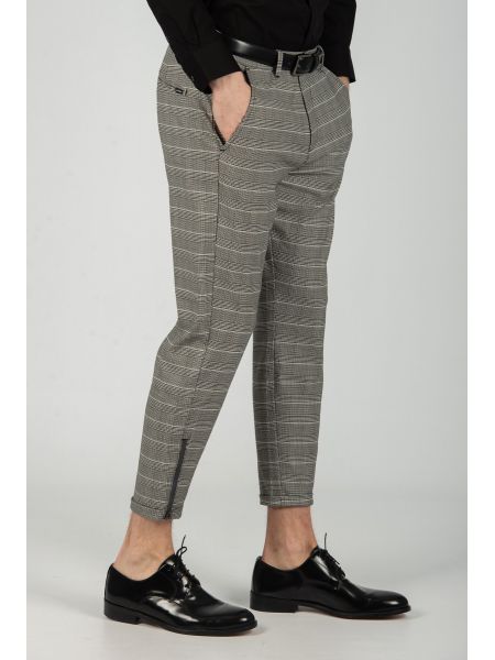 GABBA trouser chino PISA PETIT CHECK P4649 grey GABBA - 9