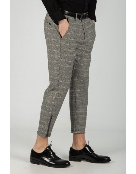 GABBA trouser chino PISA PETIT CHECK P4649 grey GABBA - 9