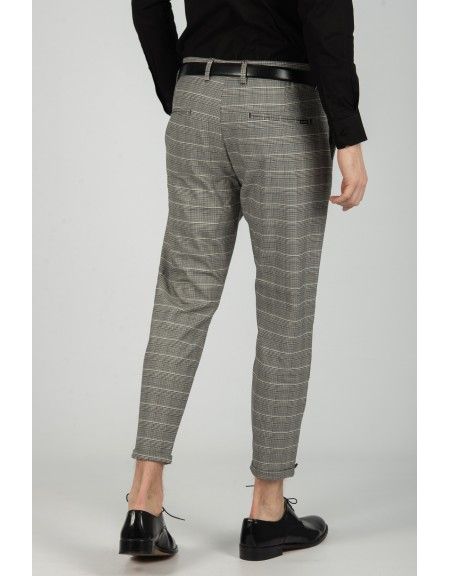 GABBA trouser chino PISA PETIT CHECK P4649 grey GABBA - 3