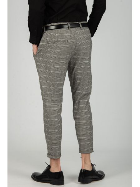 GABBA trouser chino PISA PETIT CHECK P4649 grey GABBA - 10