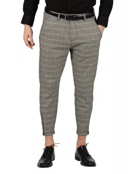 GABBA trouser chino PISA PETIT CHECK P4649 grey GABBA - 11