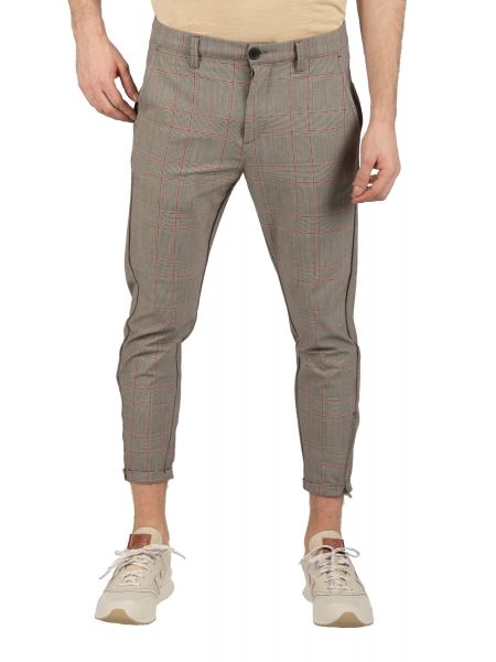 GABBA trouser chino PISA GLOW ROSE CHECK P4655 grey GABBA - 8