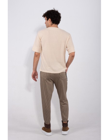 XAGON MAN παντελόνι chino ZEUBEA μπεζ-μαύρο XAGON MAN - 4