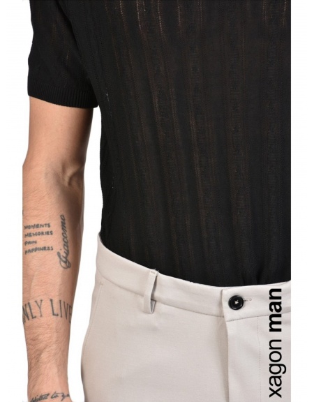 XAGON MAN T-shirt knitted yarn J01204 Black XAGON MAN - 6