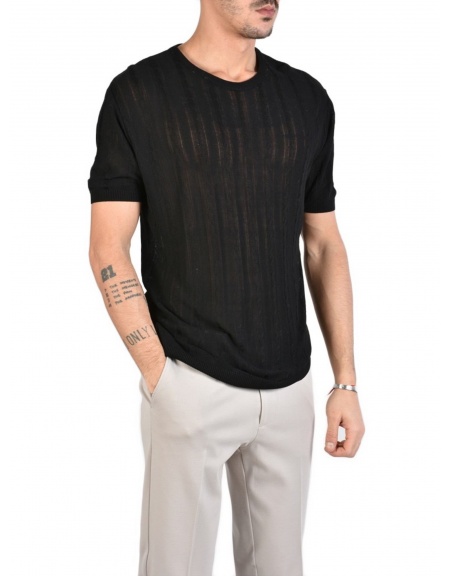 XAGON MAN T-shirt knitted yarn J01204 Black XAGON MAN - 4