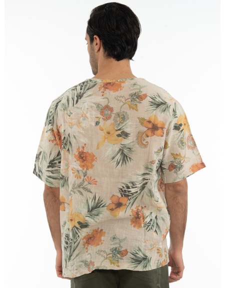 XAGON MAN T-shirt 2V56600 Floral - Μπεζ XAGON MAN - 2