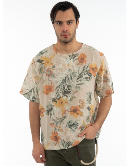XAGON MAN T-shirt 2V56600 Floral - Μπεζ XAGON MAN - 1