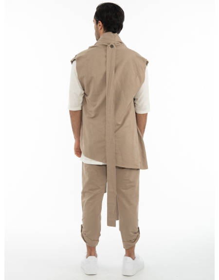 LA HAINE Ζακέτα αμάνικη 4J DELOREAN Μπεζ LA HAINE - 2