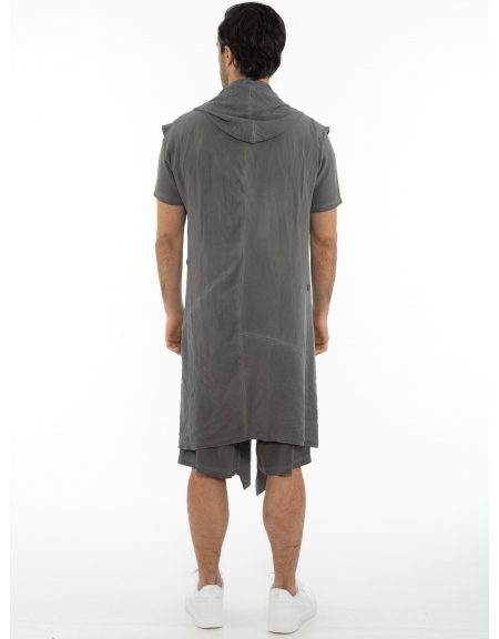 LA HAINE Sleeveless cardigan 3J CRUMZ Gray LA HAINE - 2