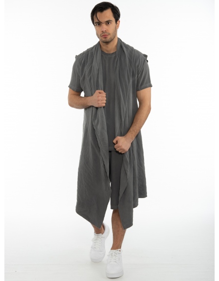 LA HAINE Sleeveless cardigan 3J CRUMZ Gray LA HAINE - 4