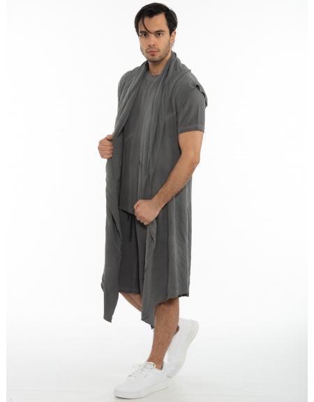 LA HAINE Sleeveless cardigan 3J CRUMZ Gray LA HAINE - 5