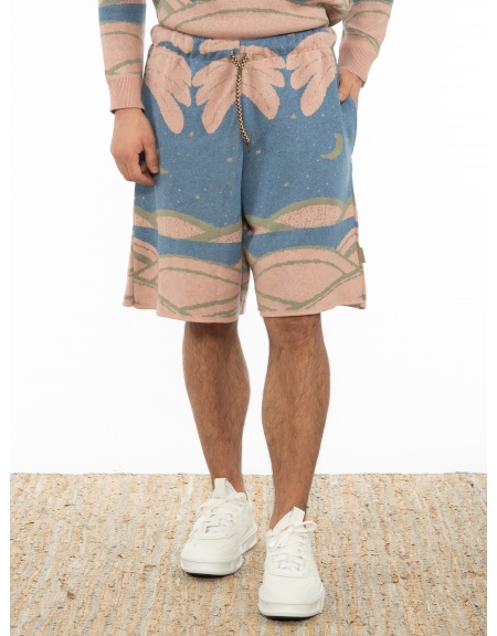 OVER-D Βερμούδα νημάτινη OT1S2S2S24 Μπλε - Σάπιο μήλο OVER-D - 1