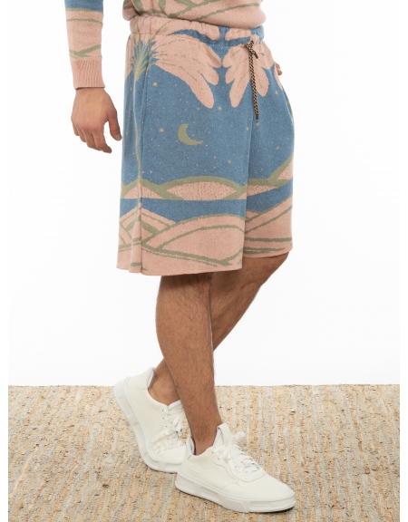 OVER-D Βερμούδα νημάτινη OT1S2S2S24 Μπλε - Σάπιο μήλο OVER-D - 3