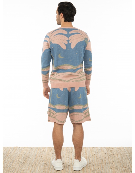 OVER-D Μπλούζα νημάτινη OT1S2S2M08 Μπλε - Σάπιο μήλο OVER-D - 7