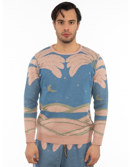 OVER-D Μπλούζα νημάτινη OT1S2S2M08 Μπλε - Σάπιο μήλο OVER-D - 8