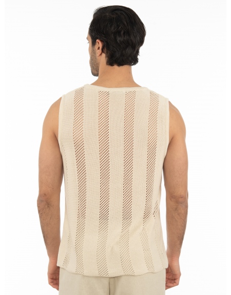 XAGON MAN Μπλούζα νημάτινη αμάνικη 2Z22704 Μπεζ XAGON MAN - 2