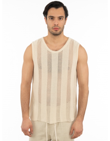 XAGON MAN Μπλούζα νημάτινη αμάνικη 2Z22704 Μπεζ XAGON MAN - 8