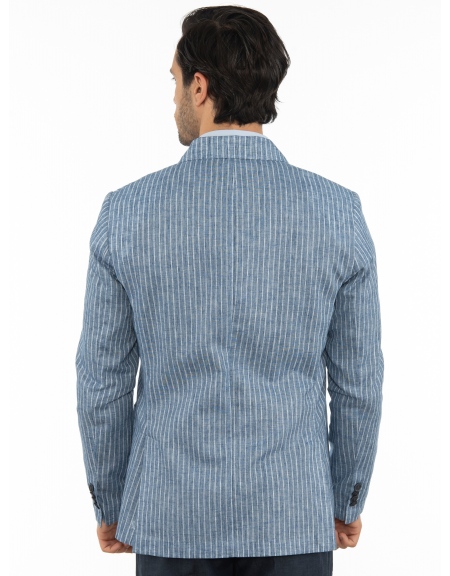 OVER-D Σακάκι ριγέ OE1S2S2G13 Μπλε - Σιέλ OVER-D - 2