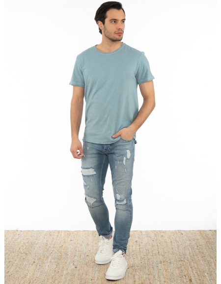 GABBA T-shirt KONDAR SLUB Tee P5889 Petrol GABBA - 6