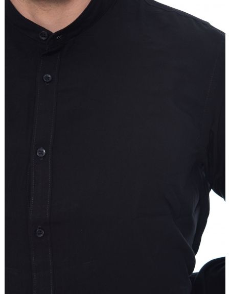 OVER-D Πουκάμισο mao OE1S2S2C12 Μαύρο OVER-D - 5