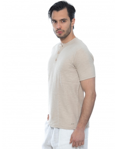 OVER-D T-shirt νημάτινο OE1S2S2M05 Μπεζ OVER-D - 4