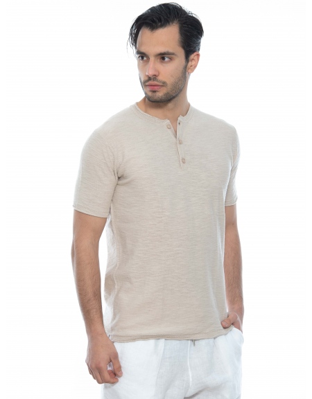 OVER-D T-shirt νημάτινο OE1S2S2M05 Μπεζ OVER-D - 3