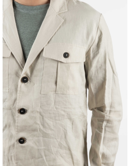 OVER-D Σακάκι λινό OE1S2S2G12 Μπεζ OVER-D - 5