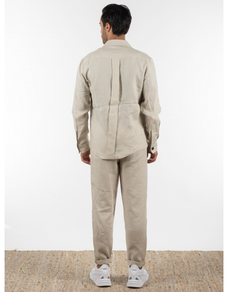 OVER-D Σακάκι λινό OE1S2S2G12 Μπεζ OVER-D - 7