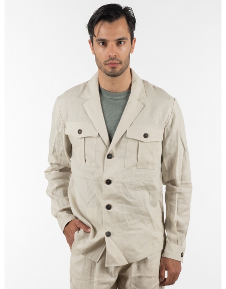 OVER-D Σακάκι λινό OE1S2S2G12 Μπεζ OVER-D - 10