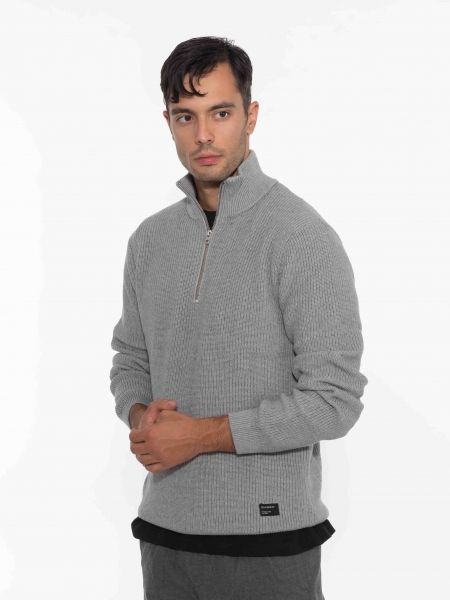 GABBA Μπλούζα - Πουλόβερ λουπέτο CAPE ROLL NECK Γκρι GABBA - 4