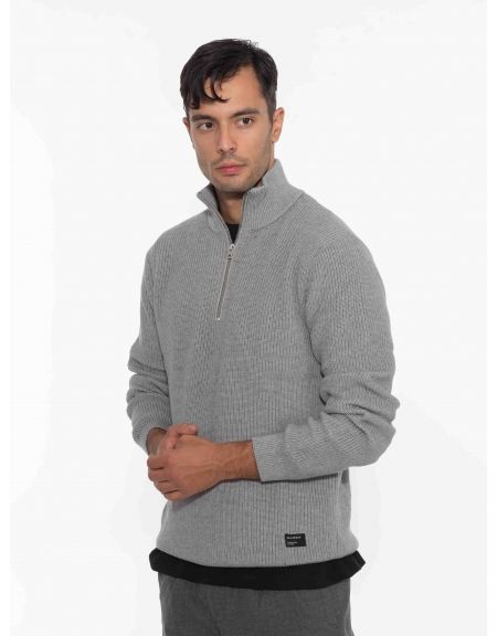 GABBA Μπλούζα - Πουλόβερ λουπέτο CAPE ROLL NECK Γκρι GABBA - 4