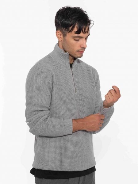 GABBA Μπλούζα - Πουλόβερ λουπέτο CAPE ROLL NECK Γκρι GABBA - 3