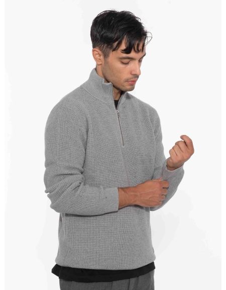 GABBA Μπλούζα - Πουλόβερ λουπέτο CAPE ROLL NECK Γκρι GABBA - 3