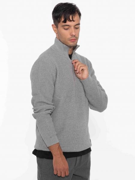 GABBA Μπλούζα - Πουλόβερ λουπέτο CAPE ROLL NECK Γκρι GABBA - 5