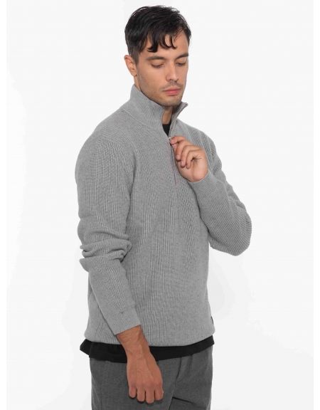 GABBA Μπλούζα - Πουλόβερ λουπέτο CAPE ROLL NECK Γκρι GABBA - 5