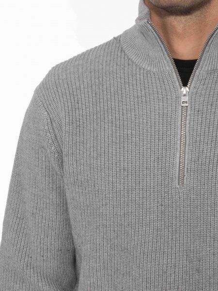 GABBA Μπλούζα - Πουλόβερ λουπέτο CAPE ROLL NECK Γκρι GABBA - 6