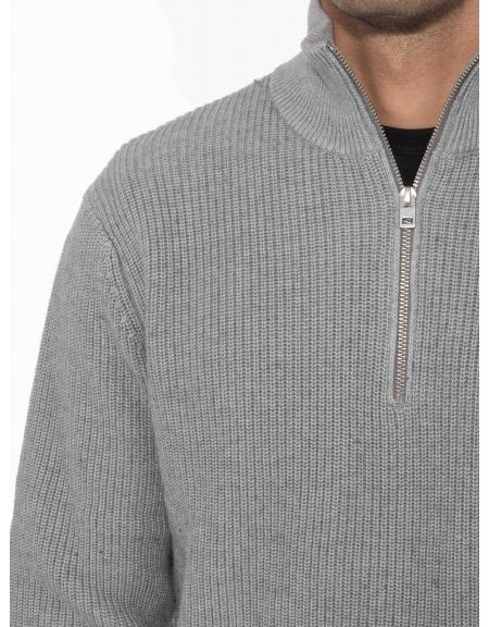 GABBA Μπλούζα - Πουλόβερ λουπέτο CAPE ROLL NECK Γκρι GABBA - 6