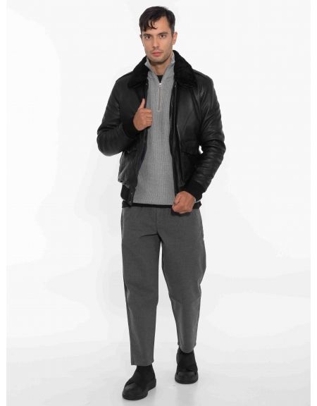 GABBA Μπλούζα - Πουλόβερ λουπέτο CAPE ROLL NECK Γκρι GABBA - 7