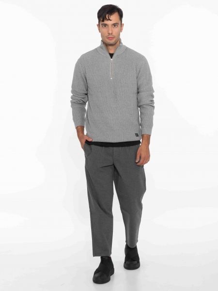 GABBA Μπλούζα - Πουλόβερ λουπέτο CAPE ROLL NECK Γκρι GABBA - 8