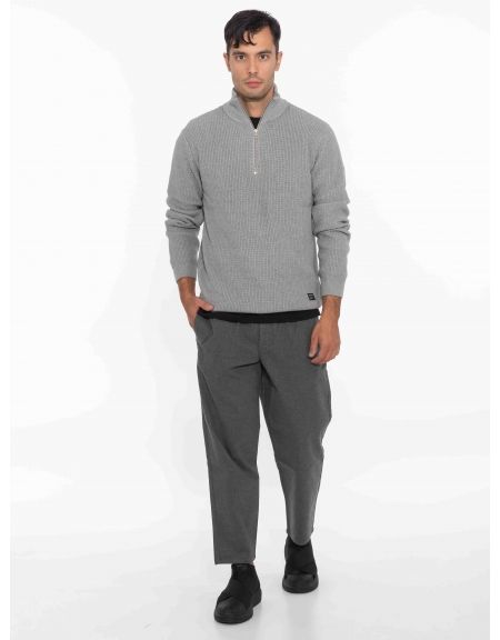 GABBA Μπλούζα - Πουλόβερ λουπέτο CAPE ROLL NECK Γκρι GABBA - 8