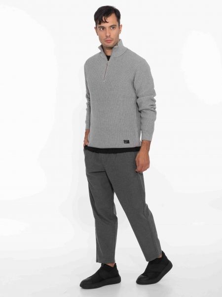 GABBA Μπλούζα - Πουλόβερ λουπέτο CAPE ROLL NECK Γκρι GABBA - 12