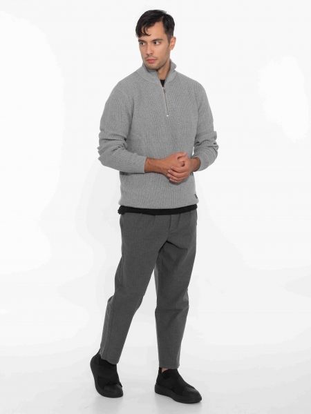 GABBA Μπλούζα - Πουλόβερ λουπέτο CAPE ROLL NECK Γκρι GABBA - 11