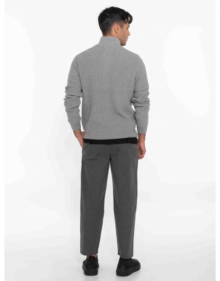 GABBA Μπλούζα - Πουλόβερ λουπέτο CAPE ROLL NECK Γκρι GABBA - 9