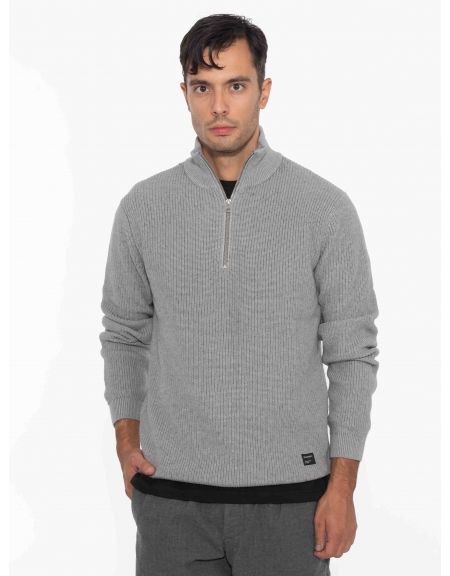 GABBA Μπλούζα - Πουλόβερ λουπέτο CAPE ROLL NECK Γκρι GABBA - 13