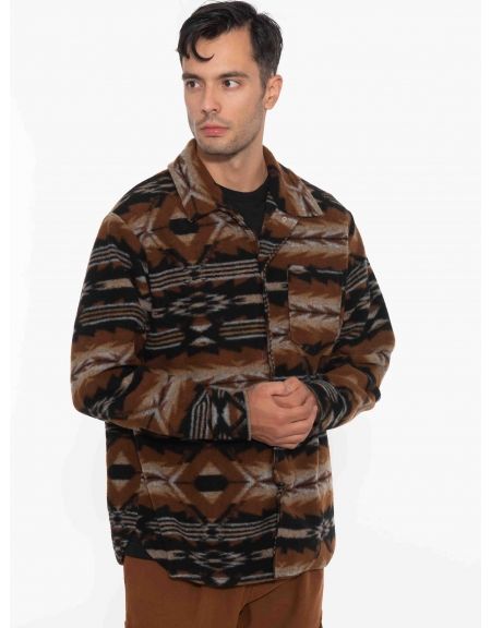 XAGON MAN Πουκάμισο - Jacket 2KBL400 Μαύρο - Καφέ - Μπεζ XAGON MAN - 3